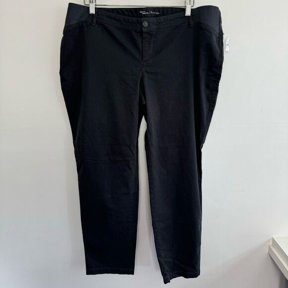 NWT Gap Maternity Best Girlfriend Inset Panel Black Khaki Pants Size 16 - Picture 2 of 10